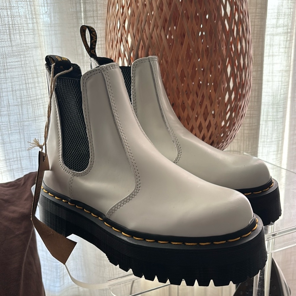 White Dr Martens Platform Boots